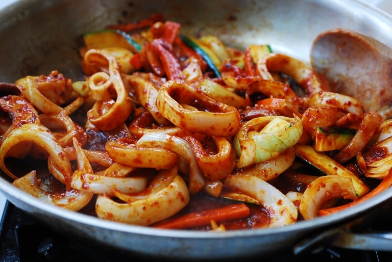 Spicy Stir Fried Squid Ojingeo Bokkeum Korean Bapsang